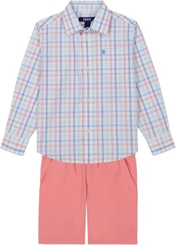 Izod Boys مجموعة قصيرة من قطعة ، قميص تراجع الزر ، وسرون الأداء in Kuwait