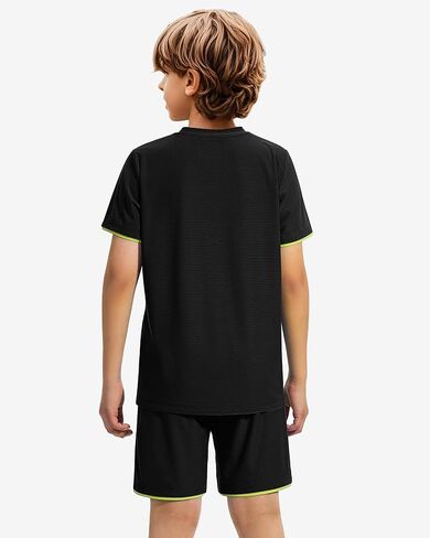 Boys Athletic Short Sets 2 Piece T-Shirt and Shorts for Kids Loose Mesh Outfit Sets in Saudi Arabia