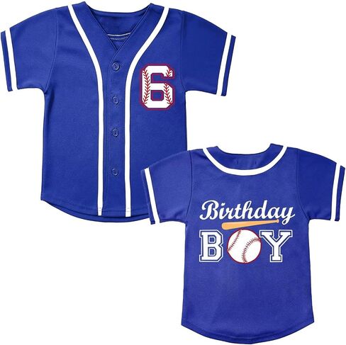 Kids Birthday Baseball Shirt Boys Baseball Jersey Birthday Gift Short Sleeve Tops for 1-6 Years in Saudi Arabia