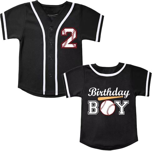 Kids Birthday Baseball Shirt Boys Baseball Jersey Birthday Gift Short Sleeve Tops for 1-6 Years in Saudi Arabia