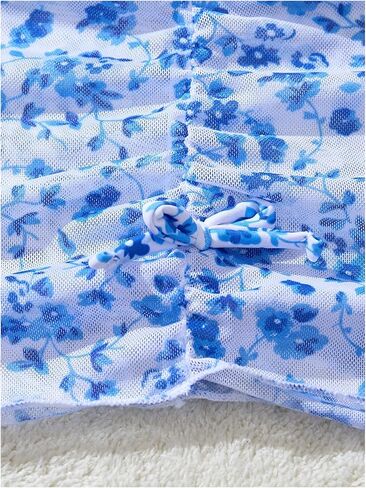 MakeMeChic Girl's Bikini Sets Twist Floral Spaghetti Strap High Waist Swimsuit with Beach Skirt in Saudi Arabia