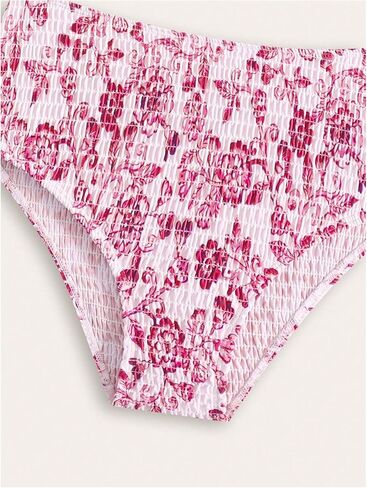 SHENHE Girl's Floral Swimsuits 2 Piece Scoop Neck Bikini Spaghetti Strap Smocked Bathing Suit in Saudi Arabia