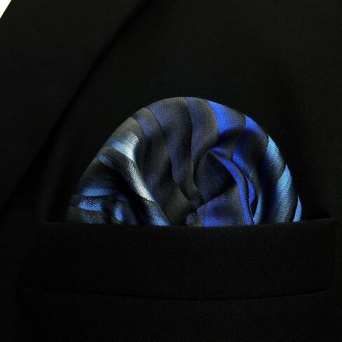 S&W SHLAX&WING Pocket Squares for Men Ripple Blue Turquoise Large XL for Suits in Saudi Arabia