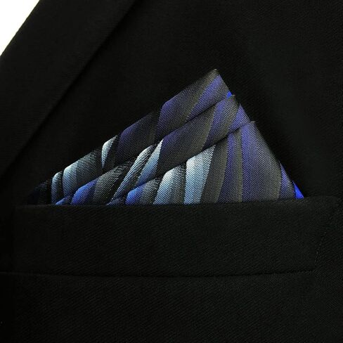 S&W SHLAX&WING Pocket Squares for Men Ripple Blue Turquoise Large XL for Suits in Saudi Arabia