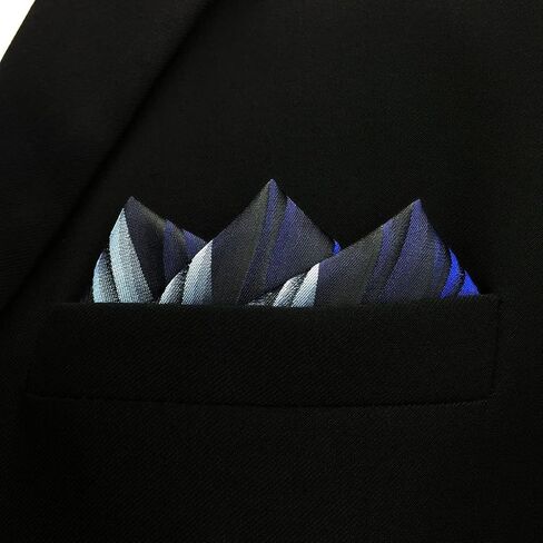 S&W SHLAX&WING Pocket Squares for Men Ripple Blue Turquoise Large XL for Suits in Saudi Arabia