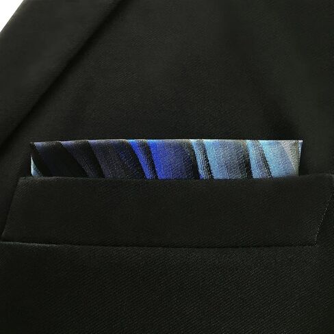 S&W SHLAX&WING Pocket Squares for Men Ripple Blue Turquoise Large XL for Suits in Saudi Arabia