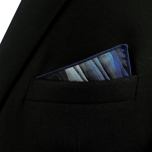 S&W SHLAX&WING Pocket Squares for Men Ripple Blue Turquoise Large XL for Suits in Saudi Arabia