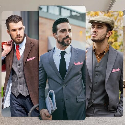Mantieqingway Mens Pocket Square Handkerchiefs Solid Color Pocket Squares for Wedding Meeting Dinner Graduation in Saudi Arabia