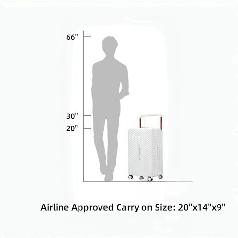 Carry On Luggage 20In Wide Handle with 360 Spinner Wheels, USB & Type C Port, Cup Holder & TSA Lock, Hard Case Luggage, Hardshell Travel Suitcase for Men Women (PVC Cover For Free) White in Saudi Arabia
