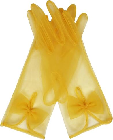 QRBTSCL Women's Short Tea Party Gloves Tulle Gloves with Bowknot Mesh Glove Wedding Bridesmaids Evening Party Glove in Kuwait