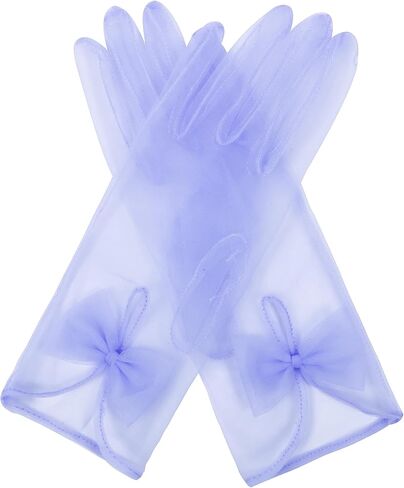 QRBTSCL Women's Short Tea Party Gloves Tulle Gloves with Bowknot Mesh Glove Wedding Bridesmaids Evening Party Glove in Kuwait