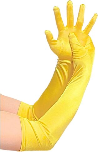 MDSTYLE Long Opera Gloves for Women - 20s Party Costume - Elbow Length Tea Party Satin Gloves - Princess Accessories in Saudi Arabia