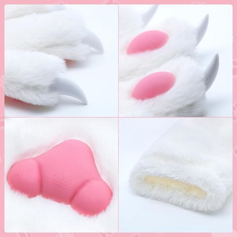 Cosplay Furry Cat Claw Long Hloves Paws Finger Paws Mittens Assume Expensions for Halloween in Kuwait