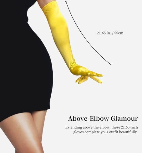 MDSTYLE Long Opera Gloves for Women - 20s Party Costume - Elbow Length Tea Party Satin Gloves - Princess Accessories in Saudi Arabia