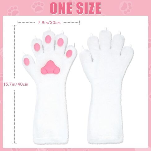 Cosplay Furry Cat Claw Long Hloves Paws Finger Paws Mittens Assume Expensions for Halloween in Kuwait