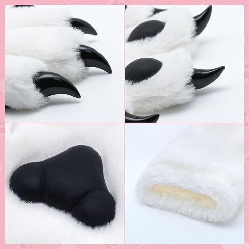 Cosplay Furry Cat Claw Long Hloves Paws Finger Paws Mittens Assume Expensions for Halloween in Kuwait