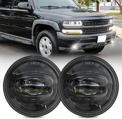 مصابيح ضباب LED مطورة من RAMJET4X4 استبدال عدسات شفافة مع مصابيح متوافقة مع 1999-2002 تشيفي سيلفرادو 1500 2500، 2000-2001 سيلفرادو 3500، 2000-2006 شيفروليه سوبربان تاهو in Kuwait