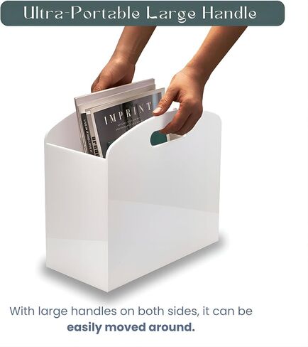 Magazine Rack - حامل مجلة أكريليك واضحة ، ومنظمات في صحف أكريليك مع مقابض ، ومجلة لوسيت الحديثة وصندوق سلة للكتاب للحمام وغرفة النوم وغرفة المعيشة والمكتب in Kuwait