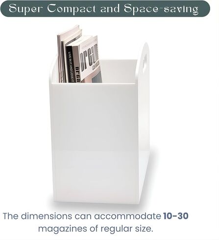 Magazine Rack - حامل مجلة أكريليك واضحة ، ومنظمات في صحف أكريليك مع مقابض ، ومجلة لوسيت الحديثة وصندوق سلة للكتاب للحمام وغرفة النوم وغرفة المعيشة والمكتب in Kuwait