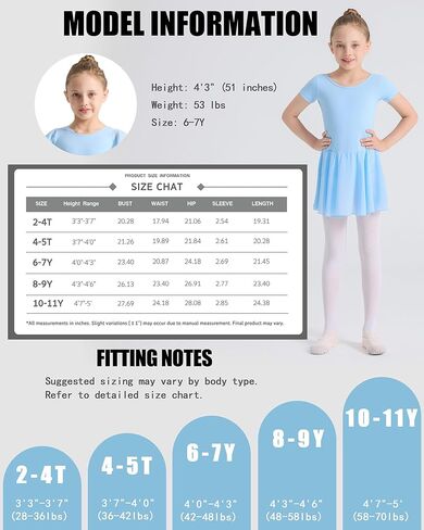 Ballet Leotards for Girls Ballet Dress Toddler Dance Leotard Short Sleeve and Criss-Cross Back, 2T-11Y in Kuwait