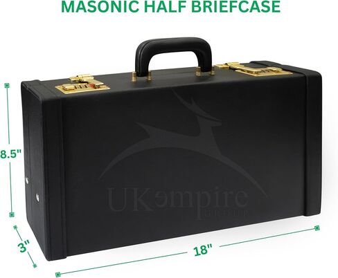 Premium Masonic Regalia Half Apron Hard Case Briefcase, Black Leather – Freemason Bags & Cases in Kuwait