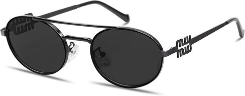 Retro Oval 90s Metal Sunglasses for Women, 2025 Trendy Chic Narrow Gold Sun Glasses Fashion Sunnies in Kuwait