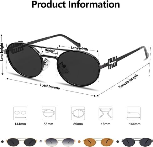 Retro Oval 90s Metal Sunglasses for Women, 2025 Trendy Chic Narrow Gold Sun Glasses Fashion Sunnies in Kuwait