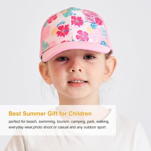 Kids Baseball Hat Visor, Little Girl High Ponytail Sun Hat Cotton Baseball Caps, Beach Sun Hat for Toddler Age 3-8 in Kuwait