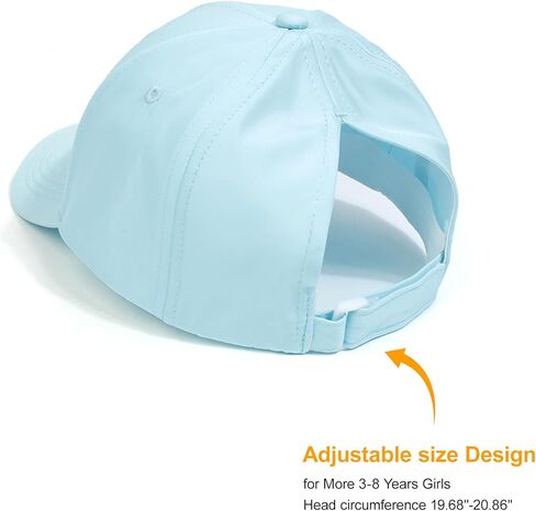 Kids Baseball Hat Visor, Little Girl High Ponytail Sun Hat Cotton Baseball Caps, Beach Sun Hat for Toddler Age 3-8 in Kuwait