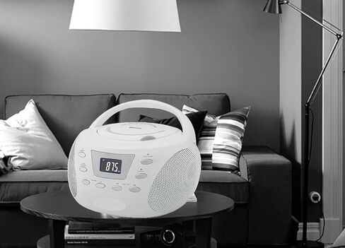 HANNLOMAX HX-332CD Portable CD Boombox، راديو PLL FM، بلوتوث، شاشة LCD، مدخل Aux-in، مصدر طاقة مزدوج AC/DC (فضي) in Saudi Arabia