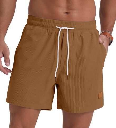 Sailwind Men's Casual 5" Shorts Corduroy Elastic Waist Drawstring Summer Beach Short in Kuwait