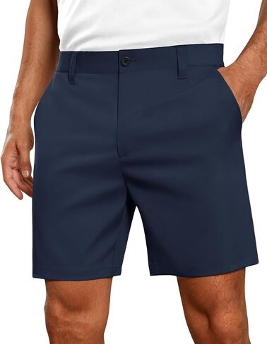 Future Flow Men's Golf Shorts 7 Inch Quick Dry Elastic Waist with Zipper Pockets Casual Dress Shorts for Men Work in Saudi Arabia