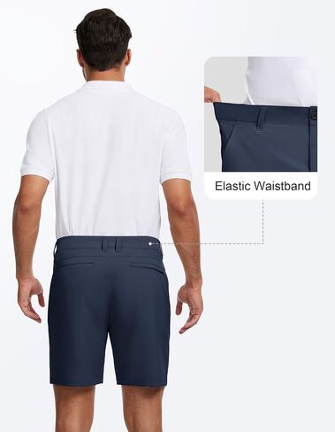 Future Flow Men's Golf Shorts 7 Inch Quick Dry Elastic Waist with Zipper Pockets Casual Dress Shorts for Men Work in Saudi Arabia