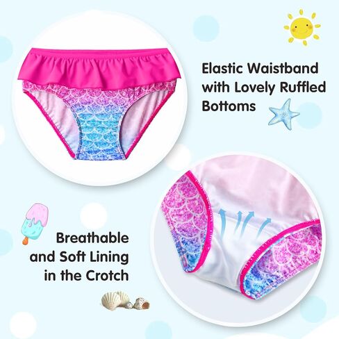 2 Piece Bathing Suits Swimsuits Size 3-12 Years Old | Long Sleeve Tankini Sets, UPF 50+ Sun Protection, Rash Guard Swimwear in Saudi Arabia