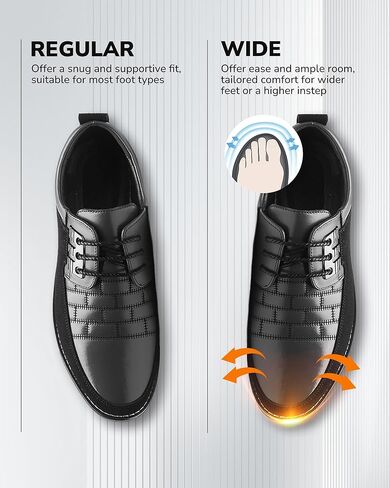 Recyphi Men’s Oxford Derby Orthopedic Leather Shoes Casual Dress Sneakers Formal Business Loafers Comfortable Walking Driving Shoes in Kuwait