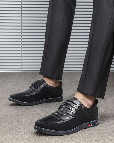 Recyphi Men’s Oxford Derby Orthopedic Leather Shoes Casual Dress Sneakers Formal Business Loafers Comfortable Walking Driving Shoes in Kuwait