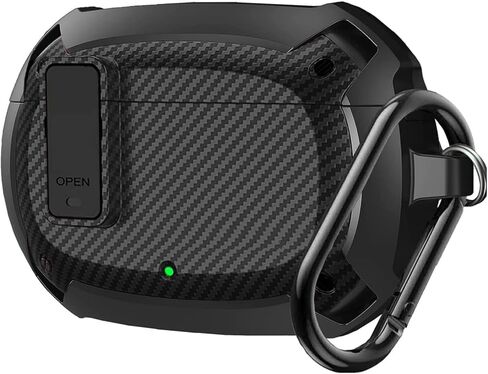 Beats Studio Buds/Studio Buds Plus Case 2021/2023, [Secure Lock] OTOPO Cool Beats Studio Buds+ Protective Case Cover Men Women with Keychain for New Beats Studio Ear Buds + Case - Black in Kuwait