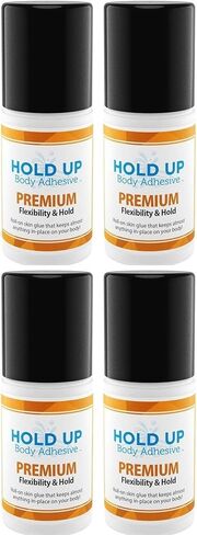 Hold Up Body Adhesive Premium, Roll-On Applicator Mask Glue, Glue for Compression Socks,Stockings,Costumes,Clothing - Sweat Resistant - 2 oz. Bottle in Saudi Arabia