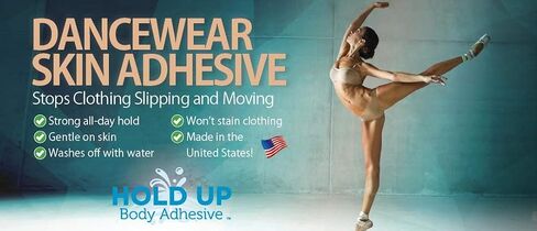 Hold Up Body Adhesive Premium, Roll-On Applicator Mask Glue, Glue for Compression Socks,Stockings,Costumes,Clothing - Sweat Resistant - 2 oz. Bottle in Saudi Arabia