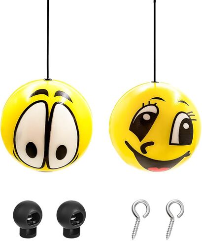 Double Garage Parking Aids, Retracting Ball Sensor Parking Ball Guide System with Rope, Garage Car Stop Indicators Parking Assistant Kit for Vehicles, Car Accessories (Smiley) in Kuwait