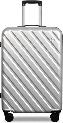 HotWay 28 Inch Expandable Checked In Luggage, Lightweight Hardshell Luggage with Spinner Wheels, White in Kuwait