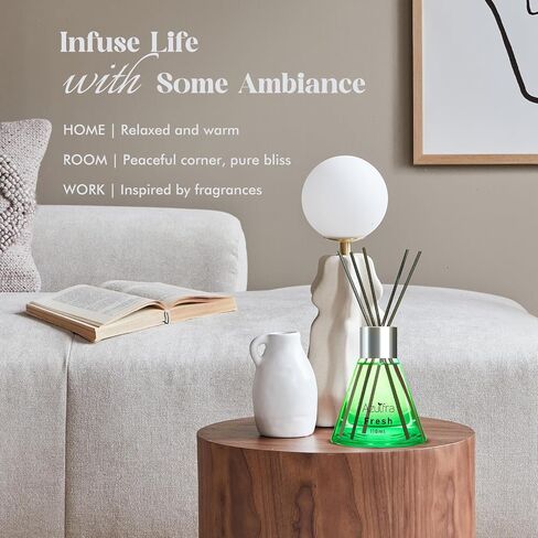 Reed Diffuser Set for Home, Citrus Scented Diffuser with 6 Diffuser Sticks, Home Fragrance Scent Essential Oil Stick Diffuser for Christmas Shelf Decor,3.4 oz in Saudi Arabia
