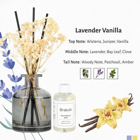 Brakula 2 Pack Reed Diffuser ، Bamboo + Eucalyptus & Wild Mint (3.38 Fl Oz كل حزمة) ، عطر منزلي مع 12 عصي ، ديكور الرف ، ناشرات القصب للمنزل in Kuwait