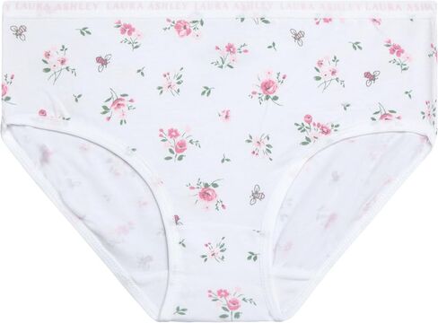 Laura Ashley Girls Underwear - 5 Pack Soft Stretch Breathable Panties for Girls - Lightweight Cotton Panties (Size: 4-12) in Saudi Arabia