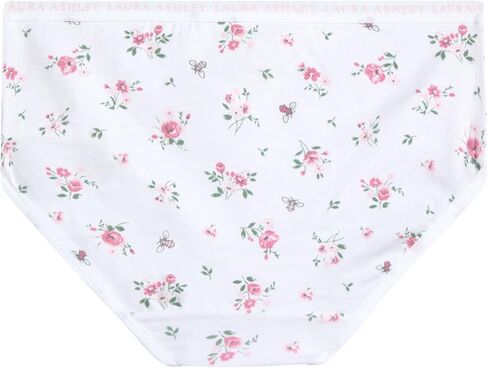 Laura Ashley Girls Underwear - 5 Pack Soft Stretch Breathable Panties for Girls - Lightweight Cotton Panties (Size: 4-12) in Saudi Arabia