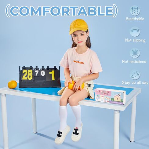 Comfoex Girls Knee High Socks Kids School Uniform Seamless Long Cotton Socks For Girls 4-11 Years Old 3 Pairs in Saudi Arabia