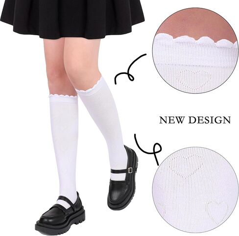 ENBAOHUI 3 Packs Kids Girl Knee High Socks Toddler Knee High Socks Knit School Uniform Socks Dress Socks 3-11T in Saudi Arabia