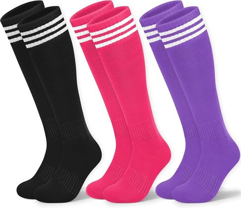 Ysense Kids Soccer Socks for Girls Boys ، Long Cotton Youth Football Knee High Athletic Tube Tube Sockings for School in Saudi Arabia