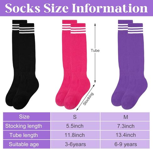 Ysense Kids Soccer Socks for Girls Boys ، Long Cotton Youth Football Knee High Athletic Tube Tube Sockings for School in Saudi Arabia