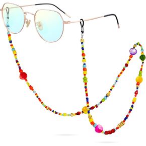 Glasses Chain Beaded Eyeglass Chains Strap, Stylish Eye Glasses Holders Around Neck Glasses Lanyard for Women Girls